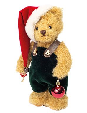 Romantischer Weihnachts-Teddybär Benjamin 30 cm mit Musikwerk